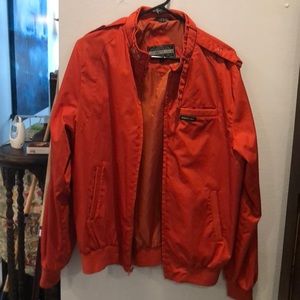 Orange Members Only biker/windbreaker jacket
